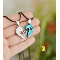 Кулон парный для влюбленных "I love you. Silver. Blue" Цена за 1 пару